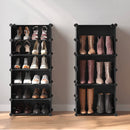 Scarpiera Modulare 10 Scomparti 39x35x170 cm in PVC Nero e Bianco