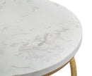 Tavolinetto Spiral Marble Ø27,5x47,5 cm in Ferro e Marmo Oro e Bianco