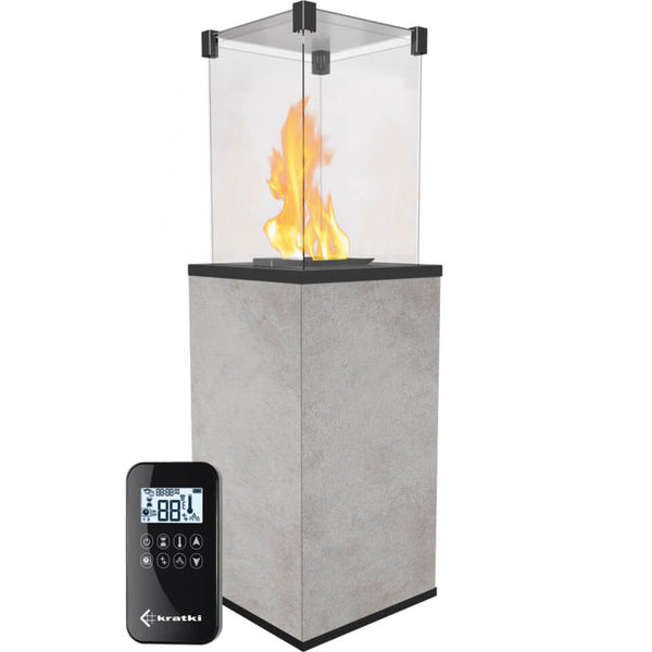 acquista Outdoor-Gasherd cm 136,6x44,2x44,2 Flig Gastonia Mini Grey Oxide mit Fernbedienung und Glas