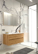 Mobile da Bagno Sospeso con Lavabo 60 cm e Specchio Bali Light Rovere Miele      