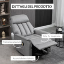Poltrona Alzapersona Elettrica 80x94x104 cm in Similpelle Grigio