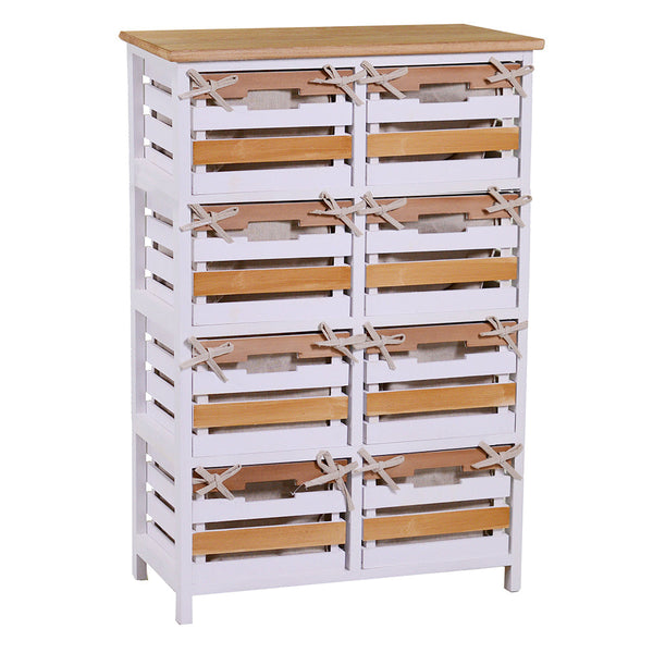 acquista Kommode mit 8 Schubladen aus Holz 58x30x85cm Adami Matilda Nussbaum hell und Weiß