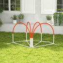 Set Addestramento Cani da Esterno 4 Pezzi 89x69x99 cm in PE e ABS Bianco e Arancione