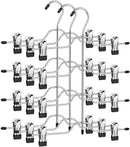 Set 3 Grucce Multiple in Metallo Appendiabiti Salvaspazio con Pinze a 4 Livelli