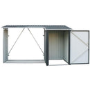 Legnaia da Giardino 272x100x160 cm in Metallo Antracite e Bianco