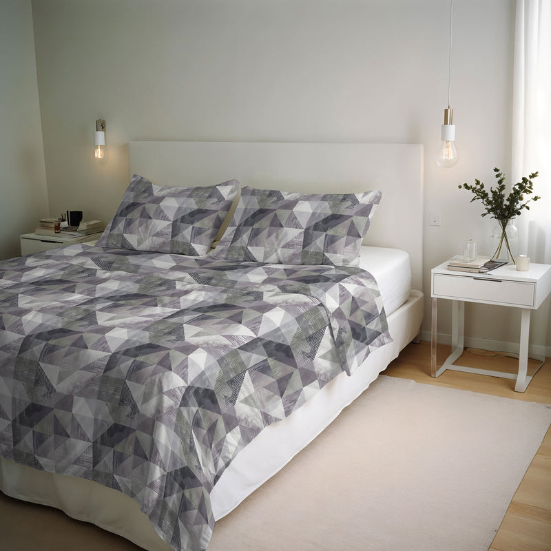 Copripiumino con Stampa sul Sacco e Federe Linea River Sepik Grey Varie Misure