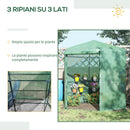 Serra da Giardino 3 Ripiani 225x194x215 cm in Acciaio e Polietilene Verde