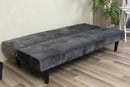Divano Letto 2 Posti 166x77x65,5 cm in Velluto Soriani Marrone
