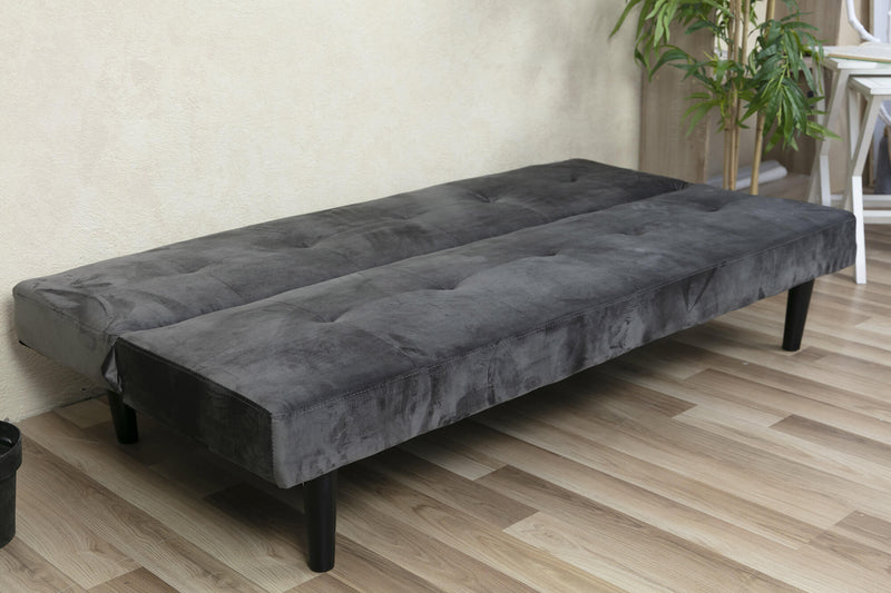 Divano Letto 2 Posti 166x77x65,5 cm in Velluto Soriani Marrone