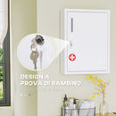 Armadietto Medicinali a Parete 40x15x53,5 cm con 2 Chiavi in Acciaio Bianco  