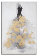 Stampa Dipinta Oro Dancer 80x3x120 cm in Legno e Tessuto