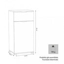 Mobiletto con 1 Anta e 1 Cassetto 45x38x85 h cm in Truciolare bilaminato Rovere Grigio
