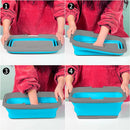 Bacinella Contenitore Salvaspazio 9 Litri Pieghevole Multiuso con Manici Blu