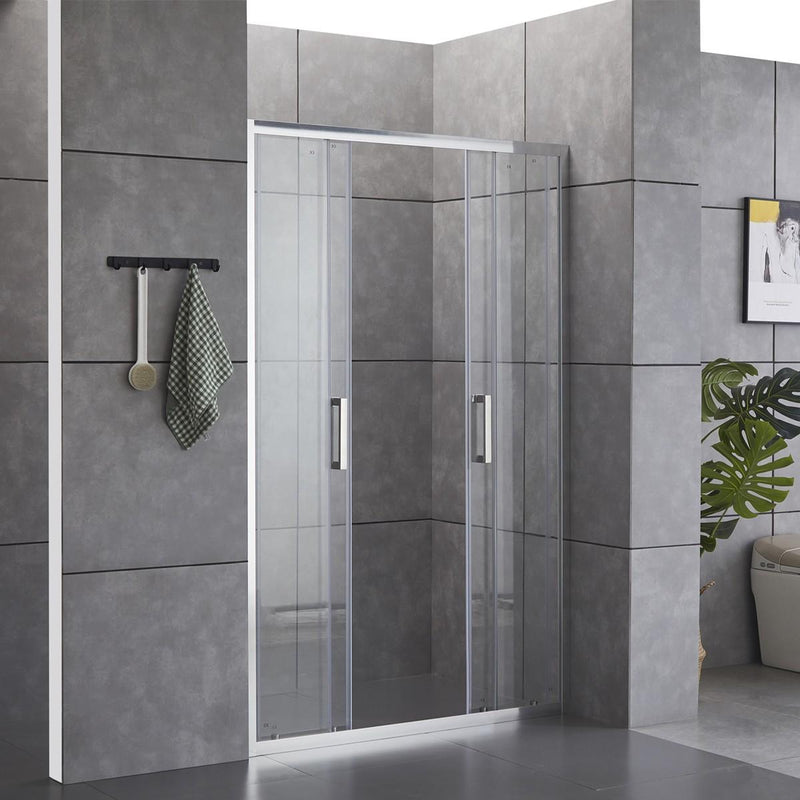 Porta Parete Doccia 2 Ante Scorrevoli in Cristallo Trasparente 6mm H195 Bonussi Giuly Varie Misure