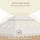 Tetto per Gazebo 4x3 m a 2 Livelli in Poliestere con 10 Fori di Drenaggio 395x297 cm in Poliestere Crema