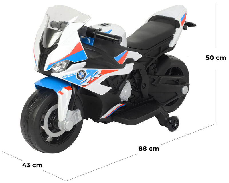 Moto Elettrica per Bambini 12V con Licenza BMW S1000 RR Bianca