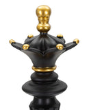 Regina da Scacchi 12x37x12 cm in Poliresina Nero/Oro