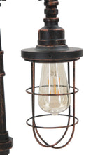 Lampada da Tavolo Manhattan/Cage 27x27x56 cm in Ferro Nero Rame e Rosso