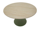 Tavolo da Pranzo Stoccolma Verde Ø120x76 cm in MDF e Ferro Verde e Crema      