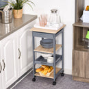 Carrello da Cucina Portavivande 37x37x76 cm in Legno di Pino e MDF Grigio