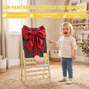 Lavagna per Bambini 2+ Anni 38x26x66 cm Cancellabile con Cavalletto Orologio Abaco e Cancellino in Legno di Pino Color Legno      