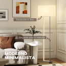 Lampada da Terra Alta 150 cm con 3 Modalità di Luce Interruttore a Pedale Paralume Effetto Lino Bianco   