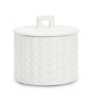 Candela con Coperchio Ø14,5x14 cm in Ceramina Twine Bianco