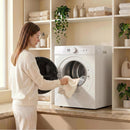 Mini Asciugatrice 3 kg 1020 W 49x47x70 cm con Riscaldamento PTC e Timer in Acciaio Inox Bianco      