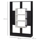 Libreria Moderna 95x22x150 cm in Truciolare  Bianca e Nera