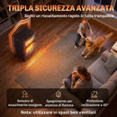 Stufa a Gas ed Elettrica Pieghevole 4,2 kW 42x45x75 cm con Sensore ODS e Protezione Antiribaltamento in Metallo Nero      
