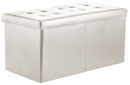 Baule Cassapanca Pouf Contenitore in Similpelle Soriani Avorio Lucido