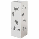 Portaombrelli per Ingresso Design Gatti Porta Ombrelli 15,5x15,5x49 cm in Ferro Bianco      