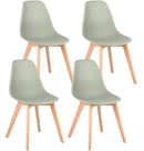 Set 4 Sedie 51,5x46,5x86 cm System in Plastica Verde
