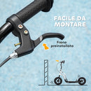 Monopattino per Bambini 5-12 Anni 129x52x80-88 cm Supporta fino a 50 Kg Telaio in Acciaio Bianco e Nero  