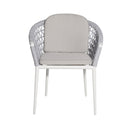 Set Tavolo Rettangolo e 6 Sedie da Giardino in Alluminio Venus Dining 180 Bianco