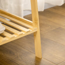 Appendiabiti 2 Ripiani 114x40x139 cm con Barra in Bambù Naturale