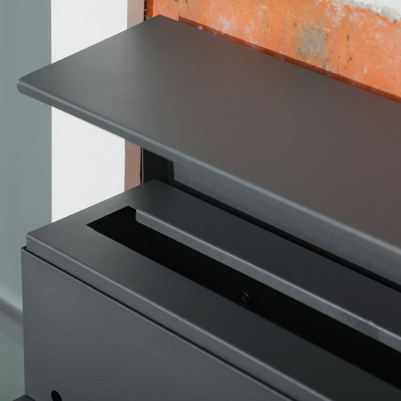 Cassetta Postale 3 Fessure 37x10,5x37 cm 2 Chiavi in Acciaio Zincato Grigio