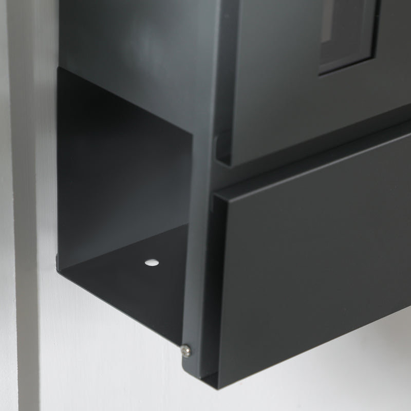 Cassetta Postale 3 Fessure 37x10,5x37 cm 2 Chiavi in Acciaio Zincato Grigio