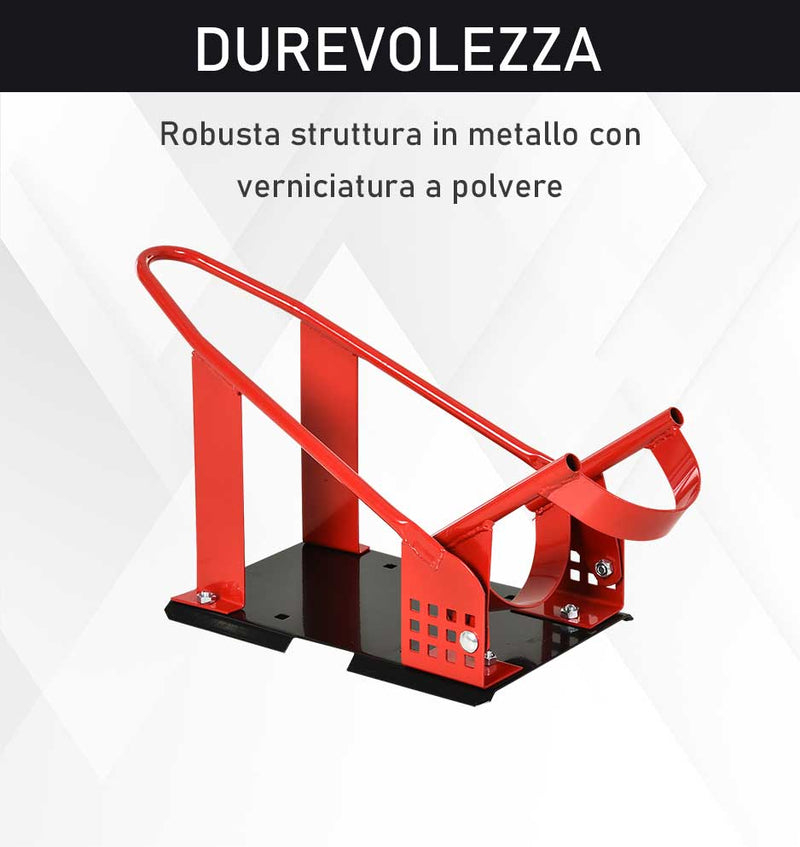 Cavalletto Alzamoto Anteriore 27,5x51-69x34 cm Max 450 Kg in Metallo Rosso e Nero
