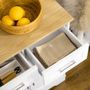 Credenza 3 Cassetti e 3 Ante 101x39x82 cm in MDF e Truciolato Bianco