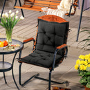 Cuscino per Sedie da Giardino 100x50 cm con Laccetti in Poliestere Nero