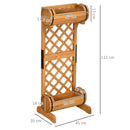 Set 2 Fioriere da Esterno a Mezza Botte 45x35x112 cm con Grigliato per Rampicanti in Legno di Abete  Marrone