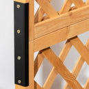 Set 2 Fioriere da Esterno a Mezza Botte 45x35x112 cm con Grigliato per Rampicanti in Legno di Abete  Marrone