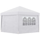 Gazebo da Giardino Pieghevole 3x3m con Design Pop Up e Finestre in Tessuto Oxford Bianco