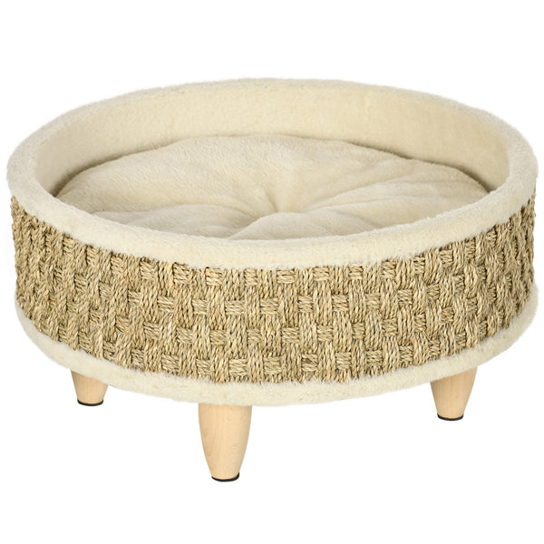 Cuccia per Cani e Gatti Ø48x24,5 cm con Cuscino in Truciolato Beige online