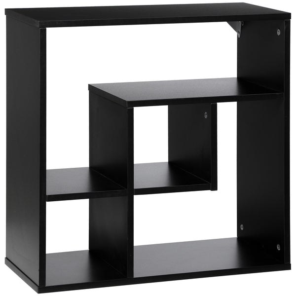 sconto Libreria da Parete 60x25x60 cm Ripiani Asimmetrici in Legno Truciolare Nero