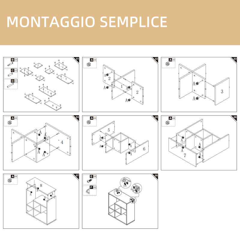 Libreria da Parete 60x25x60 cm Ripiani Asimmetrici in Legno Truciolare Nero