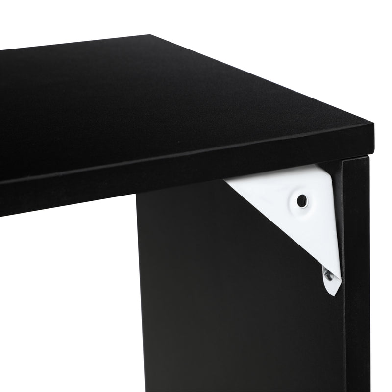 Libreria da Parete 60x25x60 cm Ripiani Asimmetrici in Legno Truciolare Nero