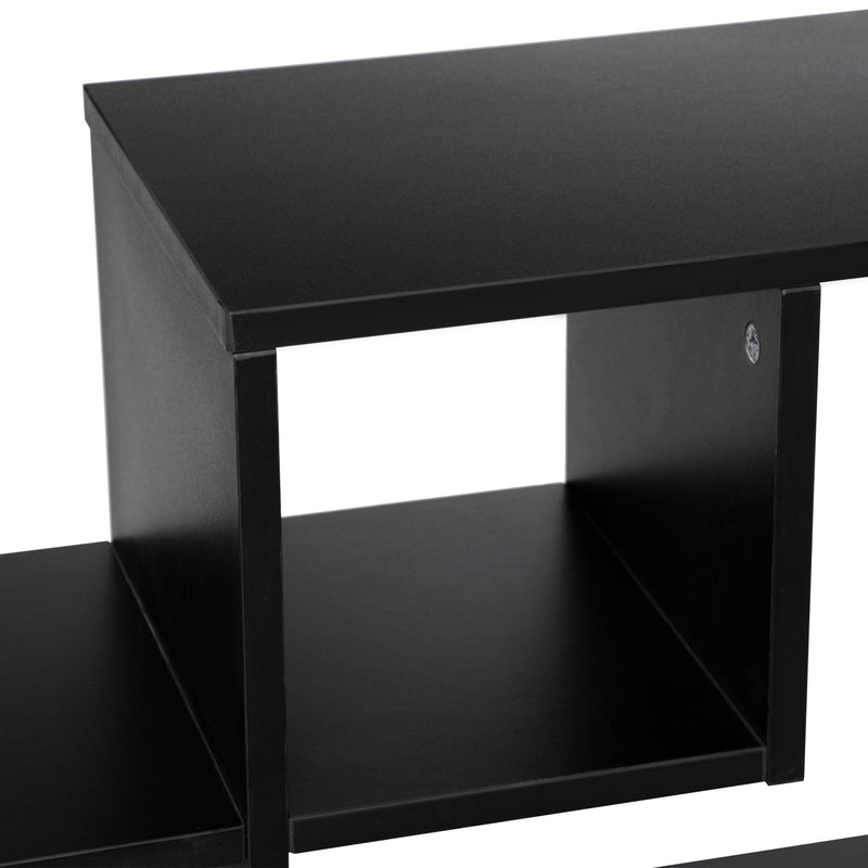 Libreria da Parete 60x25x60 cm Ripiani Asimmetrici in Legno Truciolare Nero