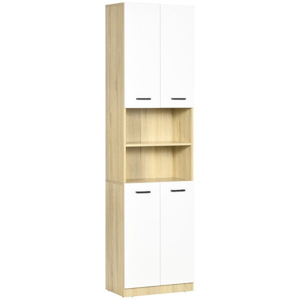 Mobile Bagno 4 ante 2 Ripiani 53x33,5x195,7 cm in Truciolato Bianco prezzo